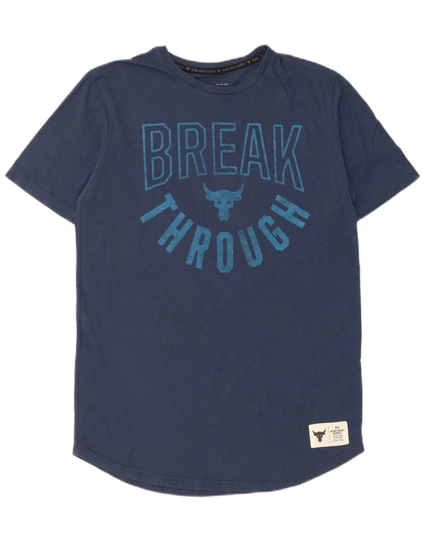 Under Armour Camiseta con gráfico Heat Gear para hombre, parte superior mediana de algodón azul marino