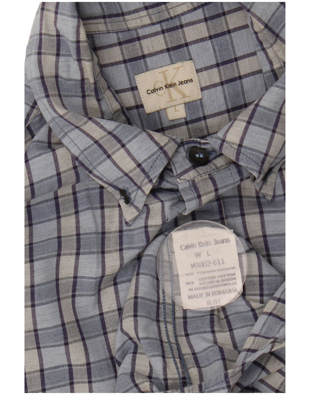 Camisa CALVIN KLEIN JEANS Hombre Large Blue Check Viscosa