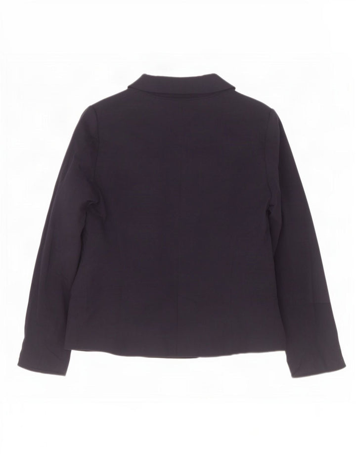 Zara Mujer Chaqueta Blazer De 1 Botón UK 40 XL Viscosa Azul Marino
