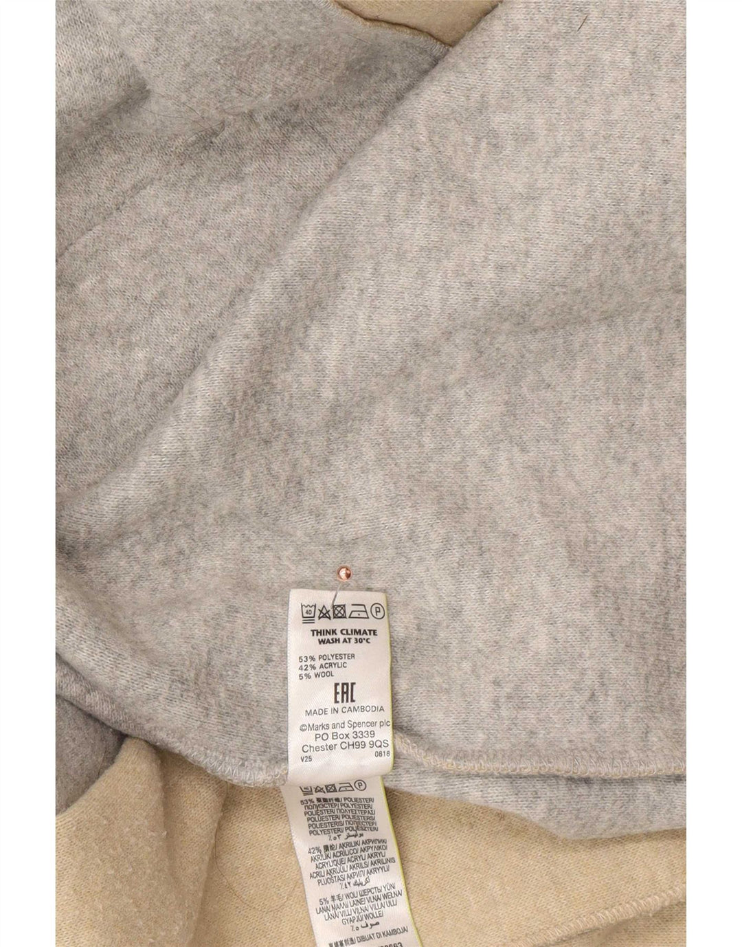 Marks & Spencer Abrigo abierto para mujer UK 44 Poliéster gris medio