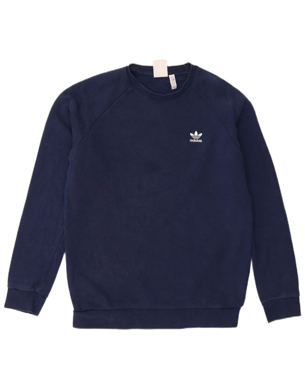 Adidas Hombre Sudadera Jumper Medium Azul Marino Algodón