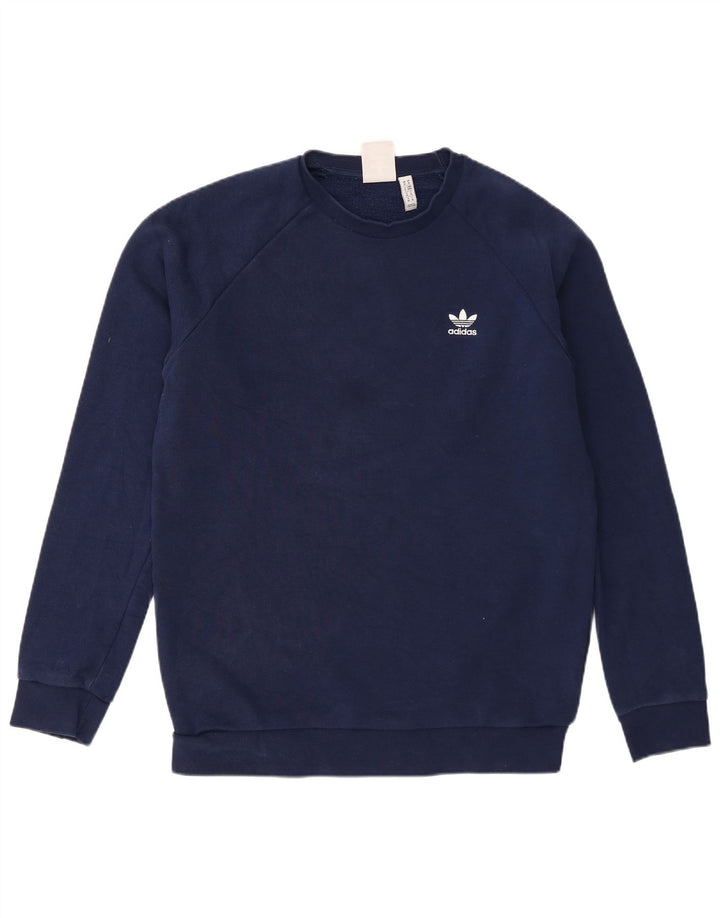 Adidas Hombre Sudadera Jumper Medium Azul Marino Algodón