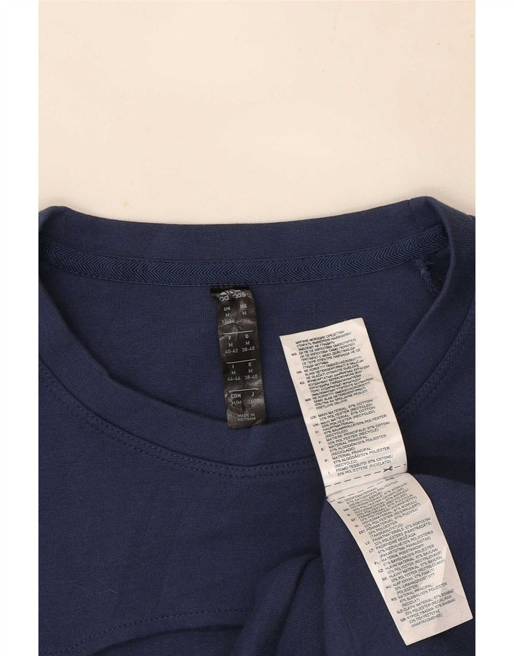 Adidas Mujer Sudadera Jumper UK 12/14 Medio Azul Marino Algodón