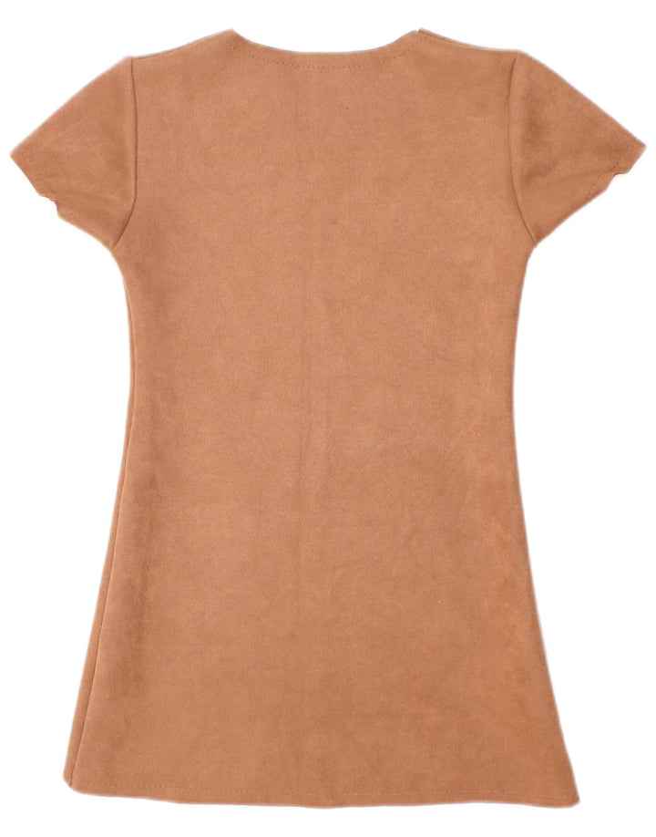 Vestido Recto Niña Vintage 3-4 Años Marrón Poliéster