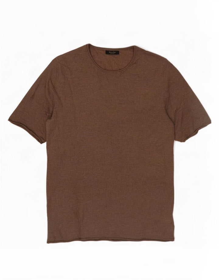 Massimo Dutti Jersey de Cuello Redondo para Mujer UK 10 Small Brown