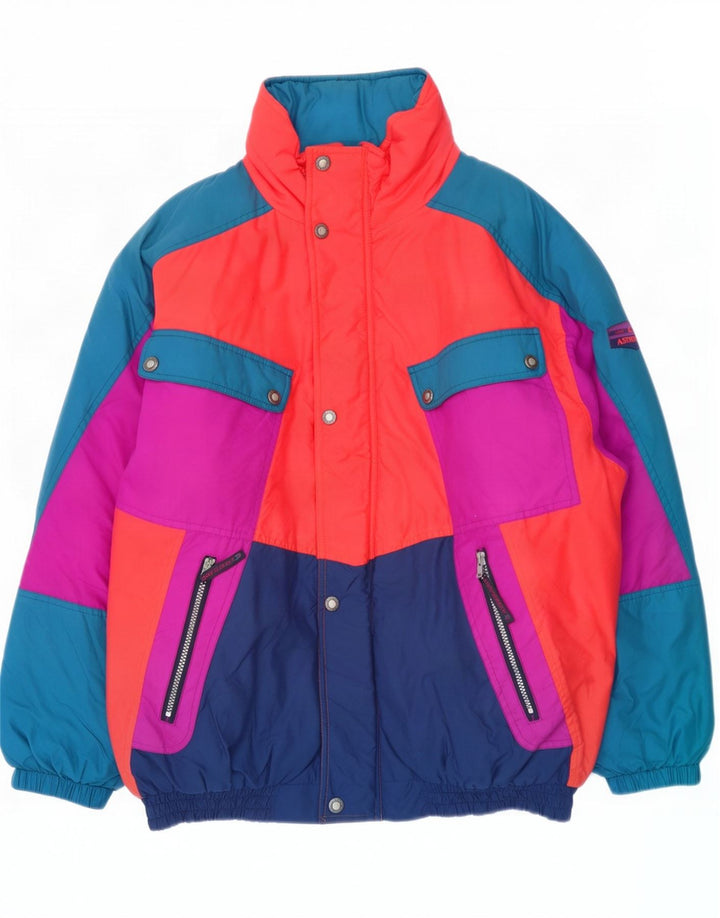 Astrolabio Chaqueta de esquí con capucha para hombre, talla 40, talla grande, multicolor