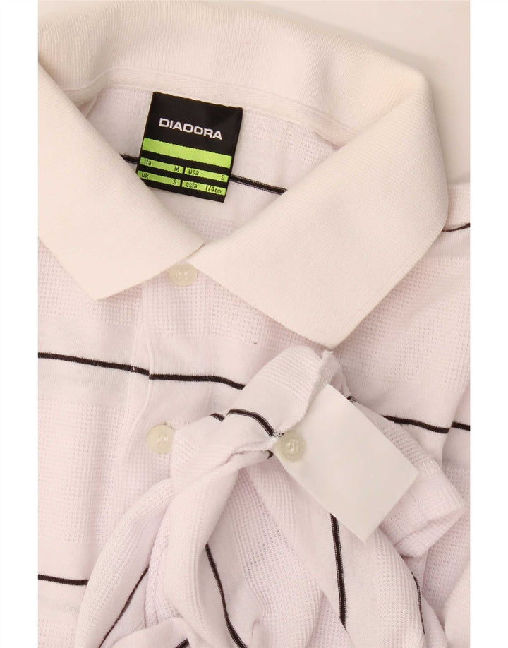 Diadora Polo Hombre Small Blanco Rayas