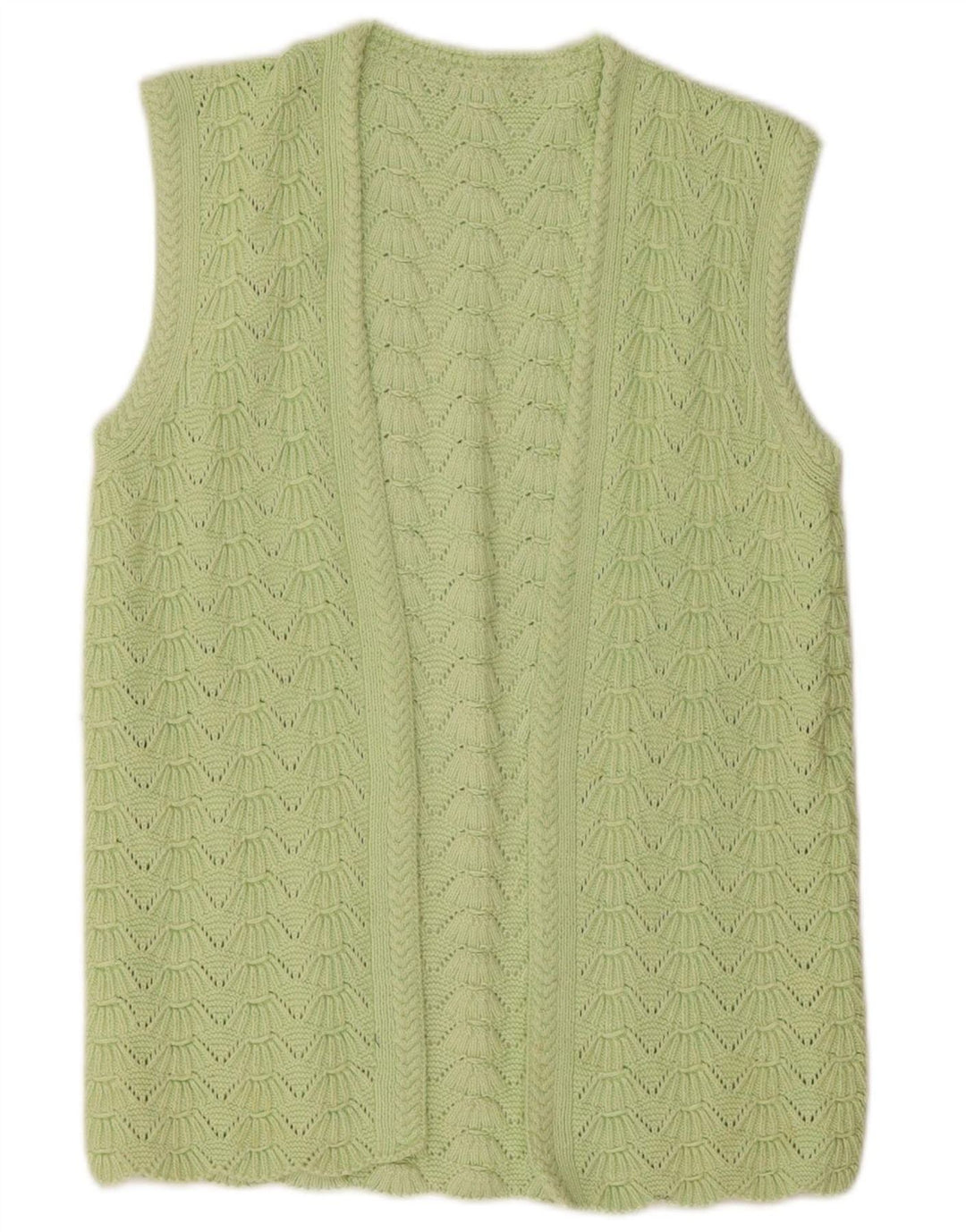 Vintage mujer abierto cardigan suéter Reino Unido 14 verde medio