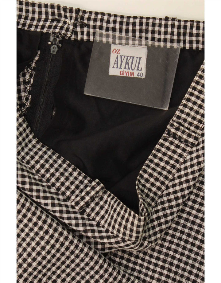 Falda midi vintage para mujer EU 40 Mediana W30 Negro Gingham