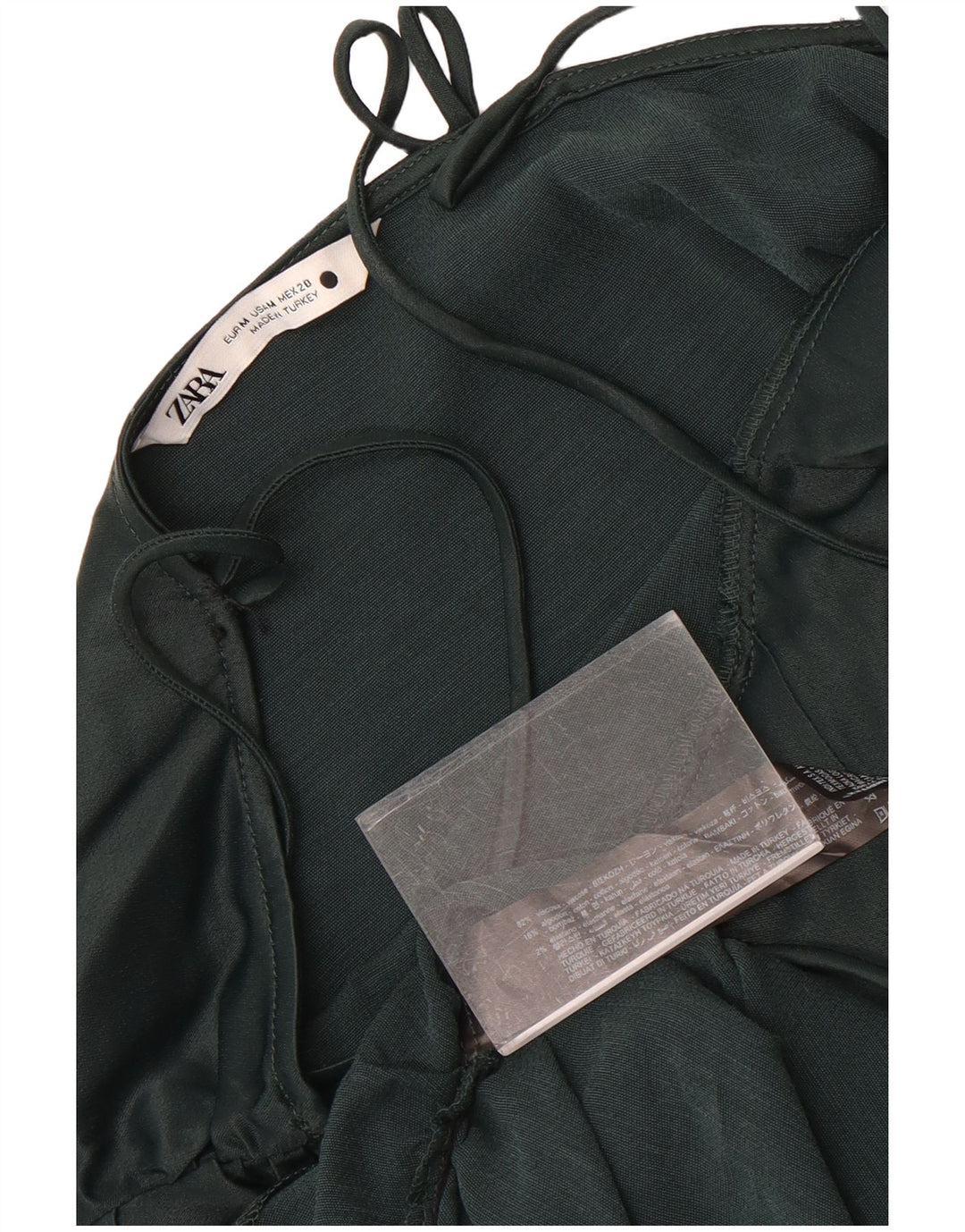 Zara Vestido lencero para mujer UK 42 Viscosa verde medio