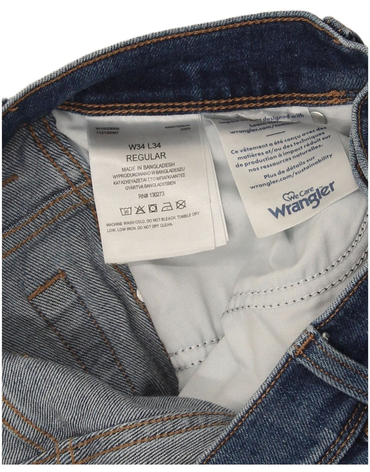 Wrangler Vaqueros rectos para hombre W34 L34 Algodón azul