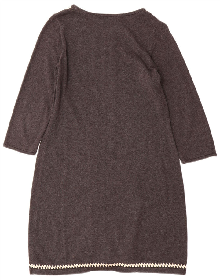 MONSOON Vestido tipo jersey de manga 3/4 para mujer UK 42 Algodón gris medio
