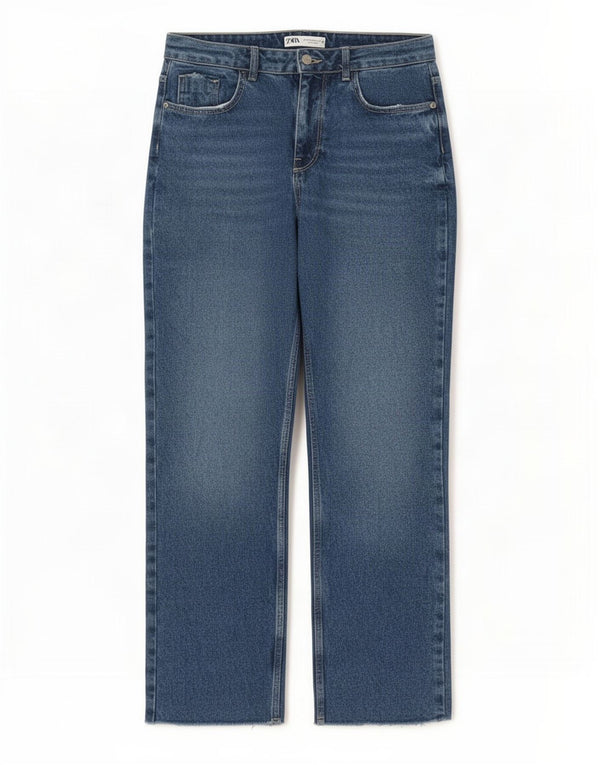Zara Jeans Rectos Mujer EU 40 Medium W30 L29 Algodón Azul