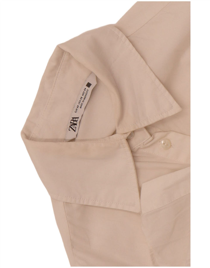 Zara Mujer Blusa Camisera Extragrande UK 6 XS Blanco