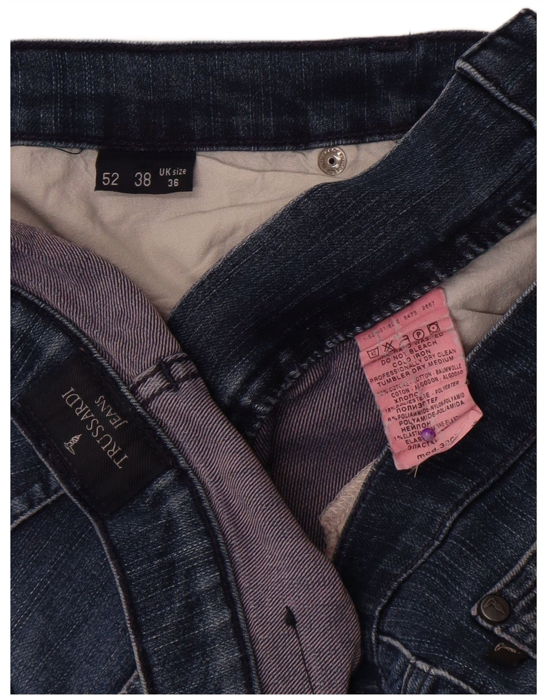 Vaqueros Trussardi Hombre Rectos W36 L32 Azul Algodón
