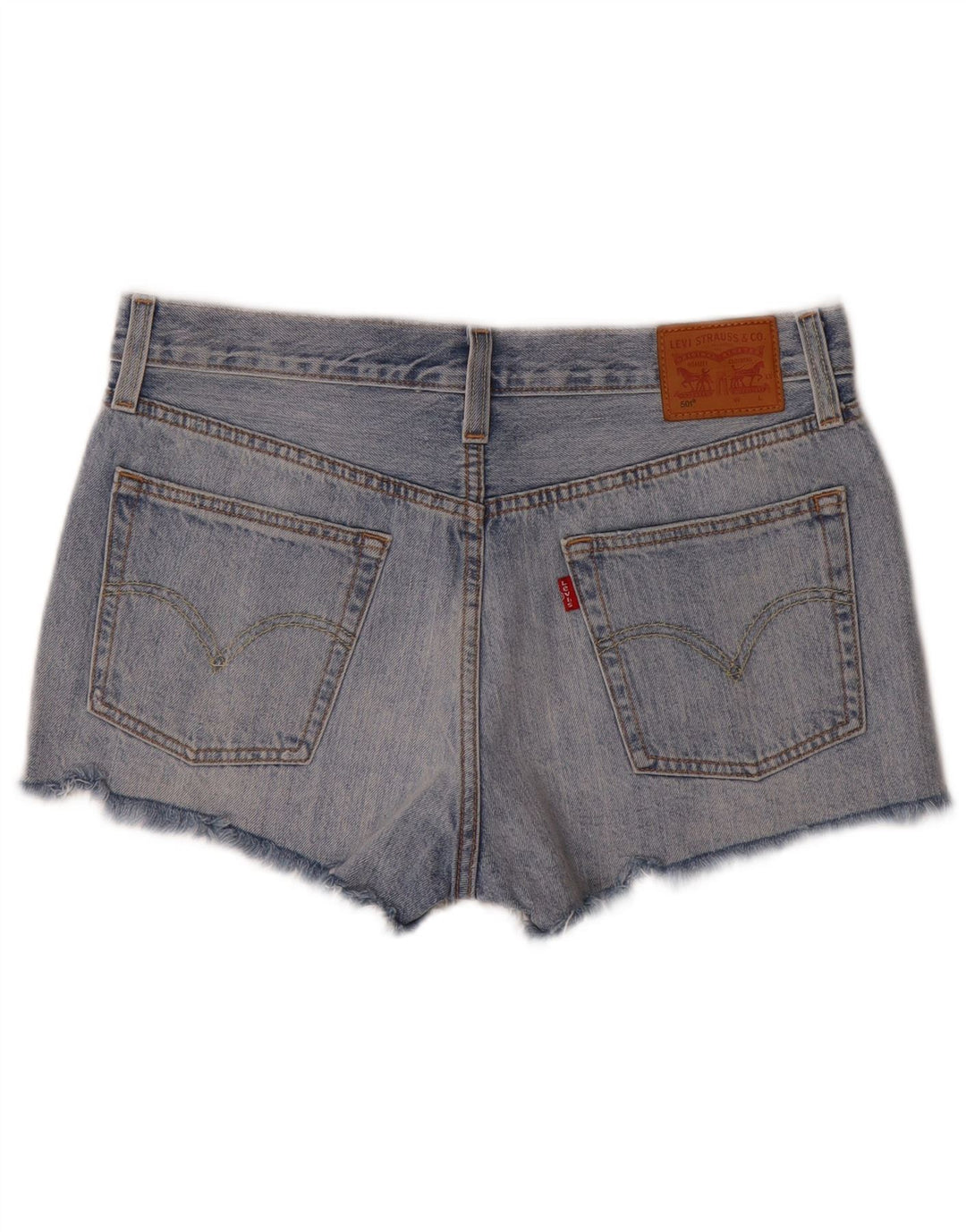 Levi's Mujer 501 Shorts De Mezclilla Desgastados W31 Algodón Azul Medio