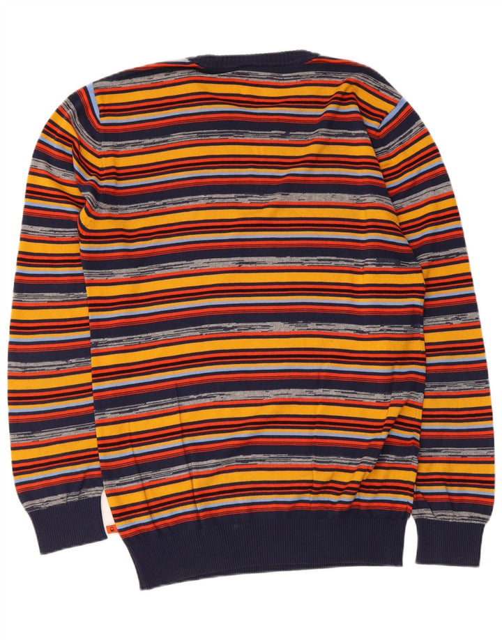 Benetton Jersey De Cuello Redondo Mediano De Algodón A Rayas Multicolor Hombre