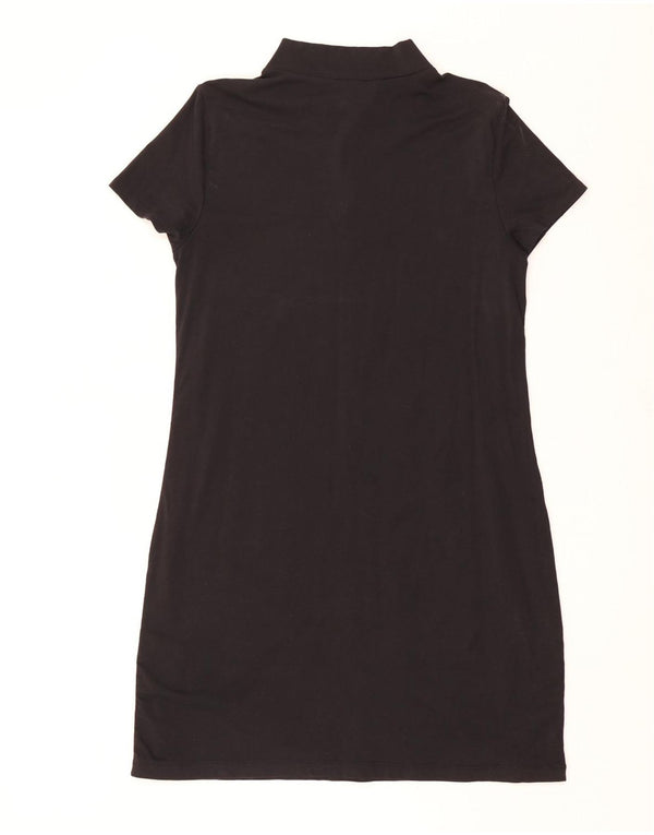 Dkny Vestido estilo camiseta con cremallera y cuello gráfico para mujer UK 44 Grande Algodón negro
