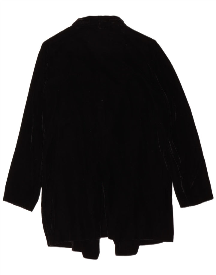 Sasha Chaqueta Blazer de Terciopelo Abierto para Mujer UK 44 Grande Viscosa Negra