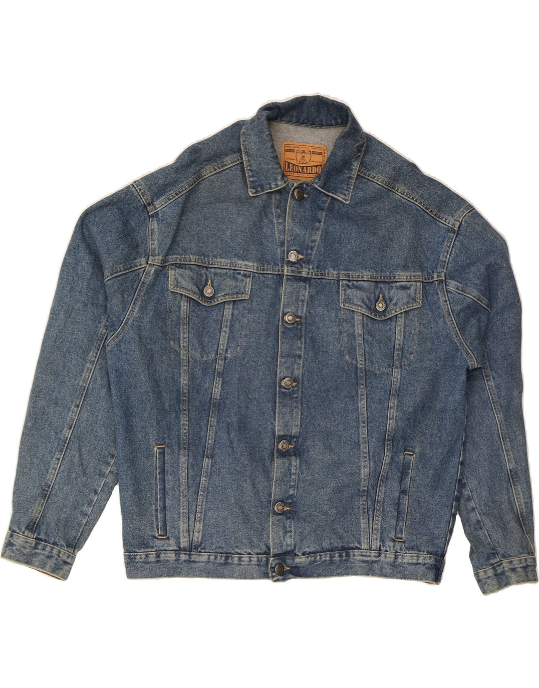 VINTAGE Chaqueta vaquera para hombre Reino Unido 40 Algodón azul grande