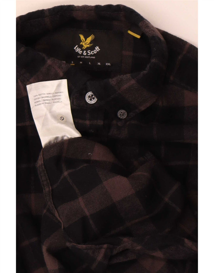 Camisa de franela para hombre Lyle & Scott de algodón a cuadros marrón pequeño