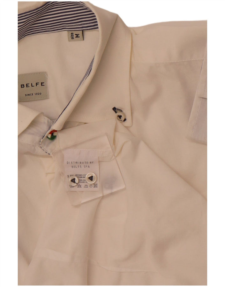 BELFE Camisa Hombre Mediana Algodón Blanco