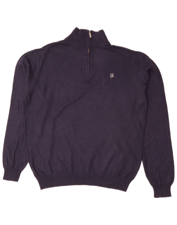 Harmont & Blaine - Jersey para hombre con cuello y cremallera, talla grande, azul marino