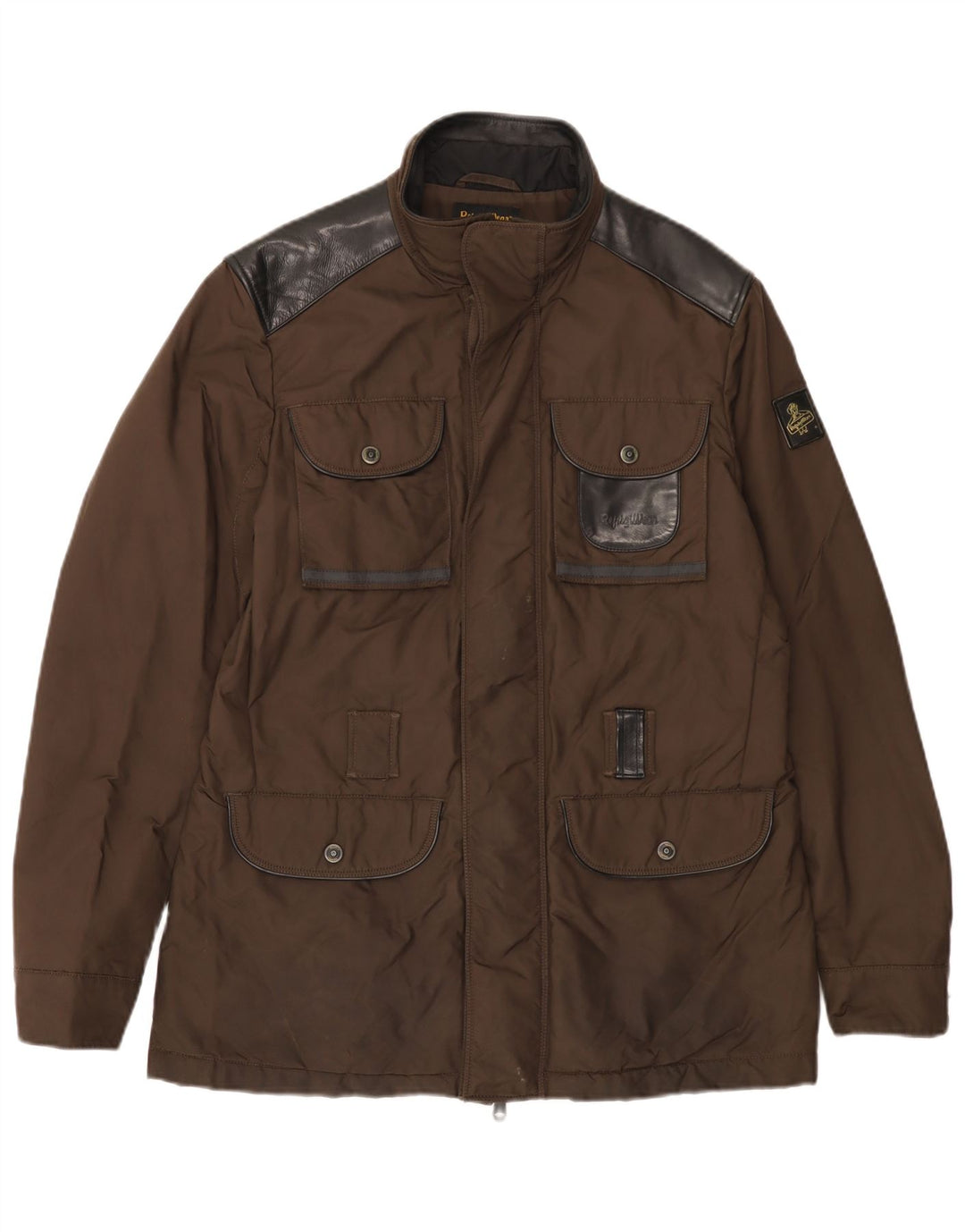 REFRIGIWEAR Chaqueta utilitaria para hombre UK 40 Large Marrón Colorblock Poliamida