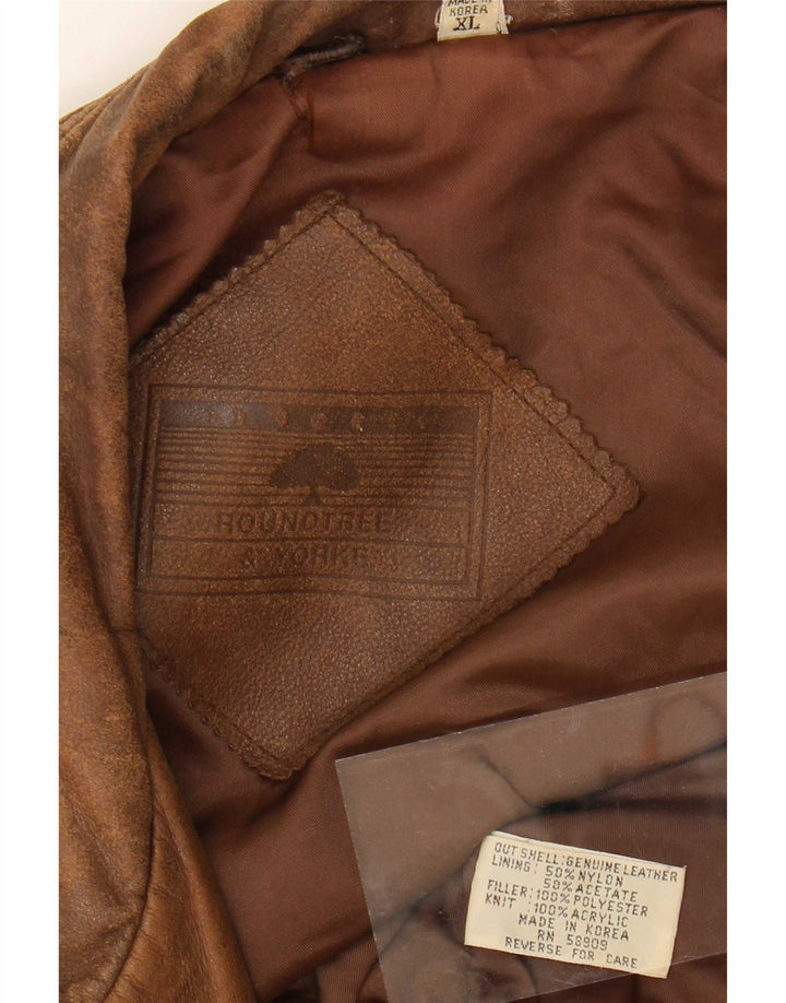 Roundtree & Yorke Chaqueta de cuero para hombre UK 42 XL Marrón