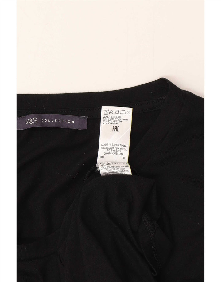 Marks & Spencer Top para mujer de manga larga UK 10 Small Poliéster negro