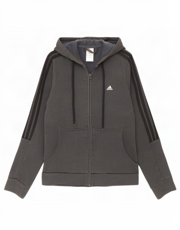 Adidas Sudadera con capucha y cremallera para mujer Reino Unido 14 Algodón gris medio