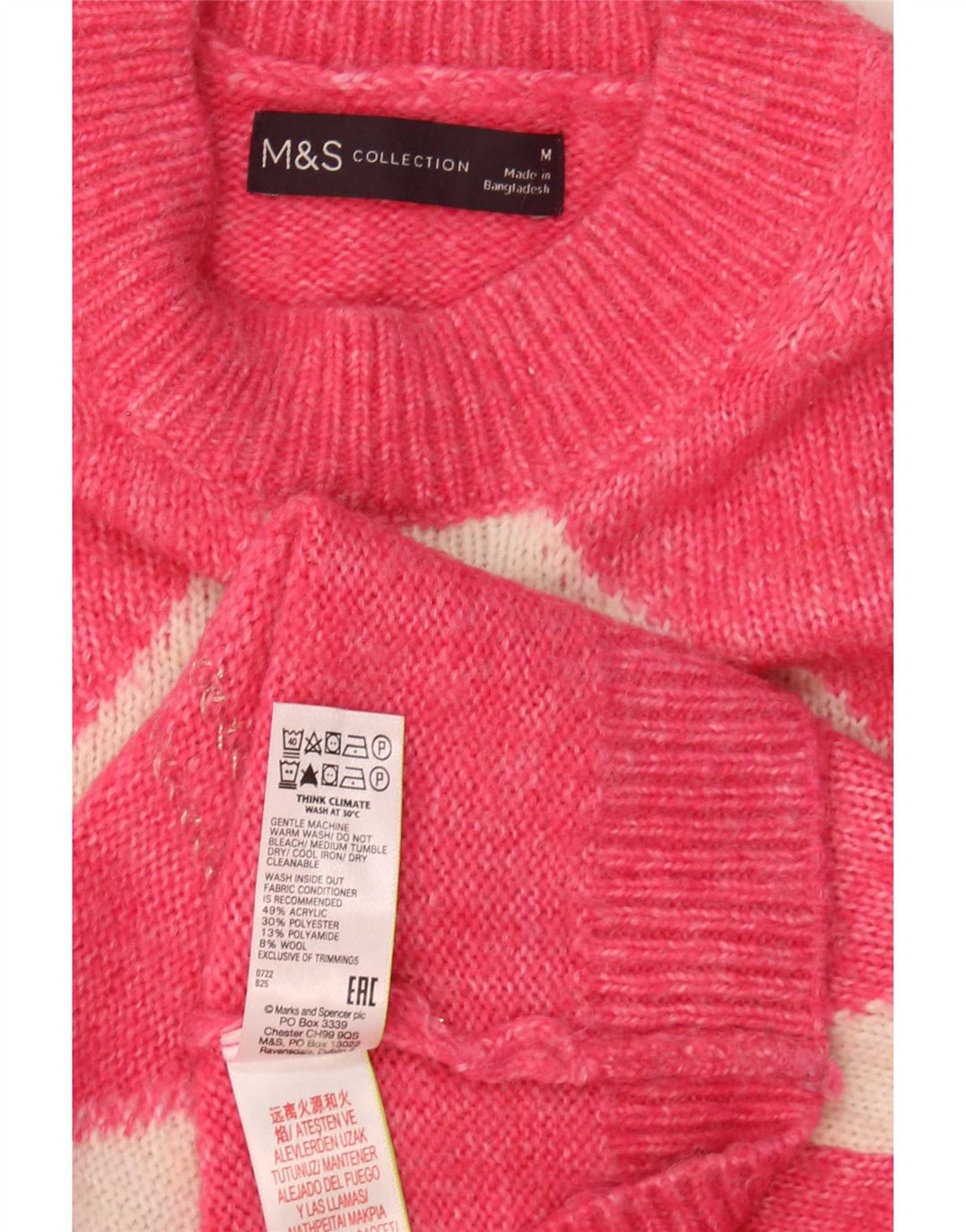 Marks & Spencer - Jersey de cuello redondo para mujer, talla 40, color rosa medio