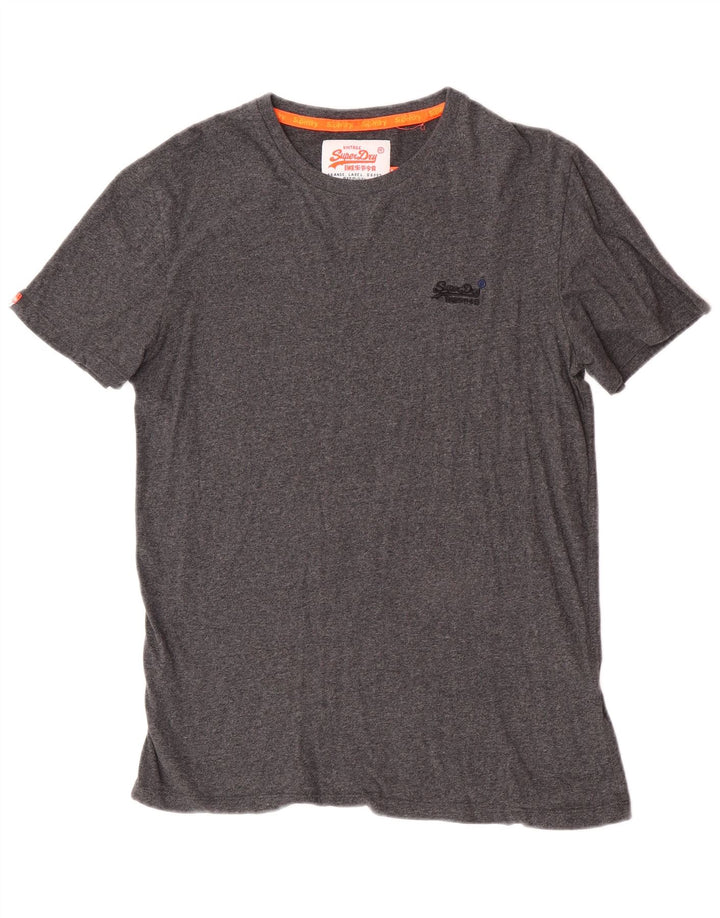 Superdry Camiseta para hombre Top grande de algodón moteado gris
