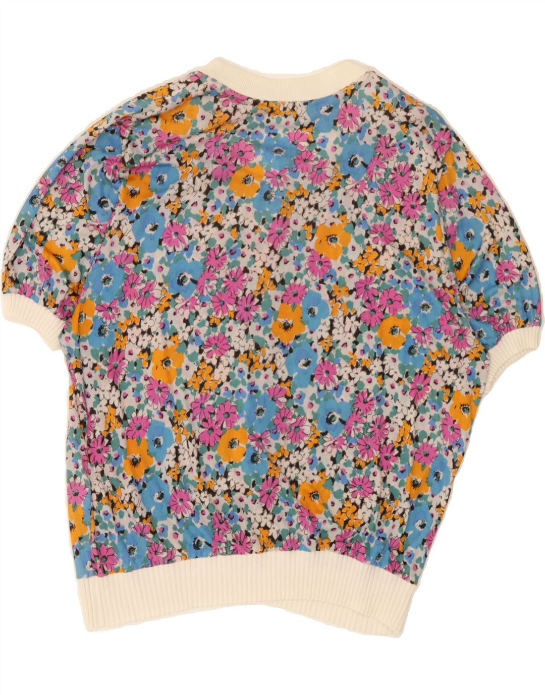 DOMINA Womens Blouse Top EU 40 Medium Multicoloured Floral Acetate Vintage Domina and Second-Hand Domina from Messina Hembry 