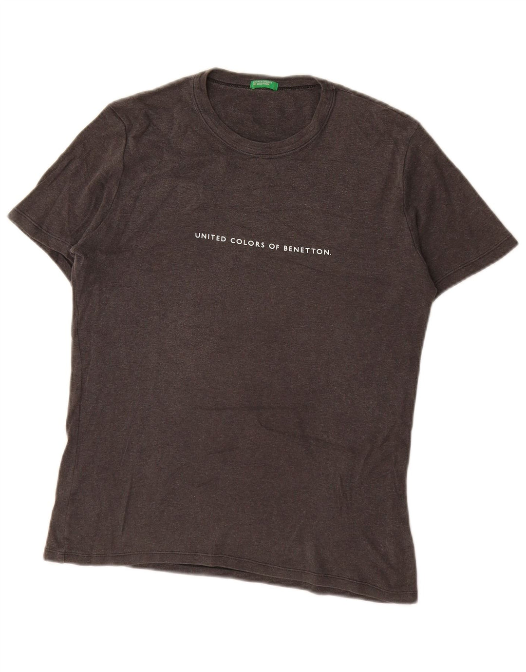 Benetton Camiseta Estampada para Mujer UK 46 Large Gris