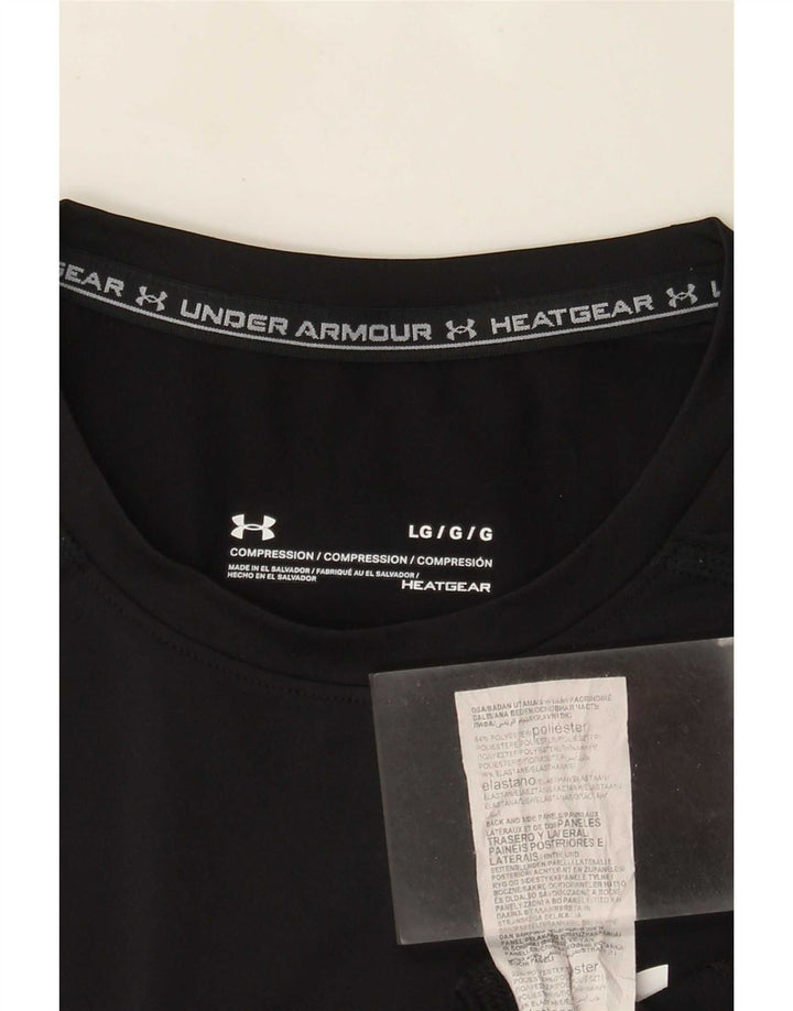 Under Armour Camiseta de compresión para hombre, talla grande, poliéster negro