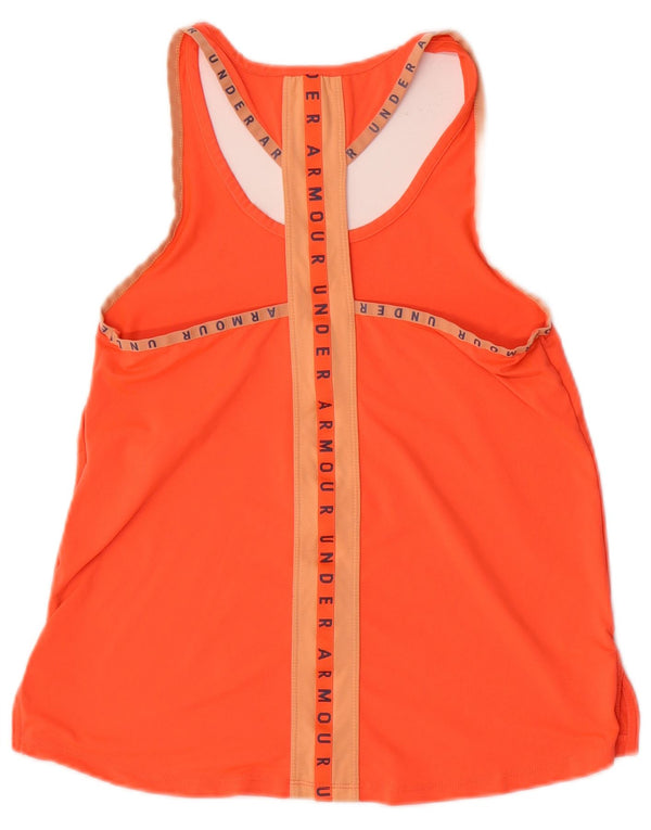 Under Armour Camiseta sin mangas con gráfico Heat Gear para mujer UK 6 XS Bloque de color naranja