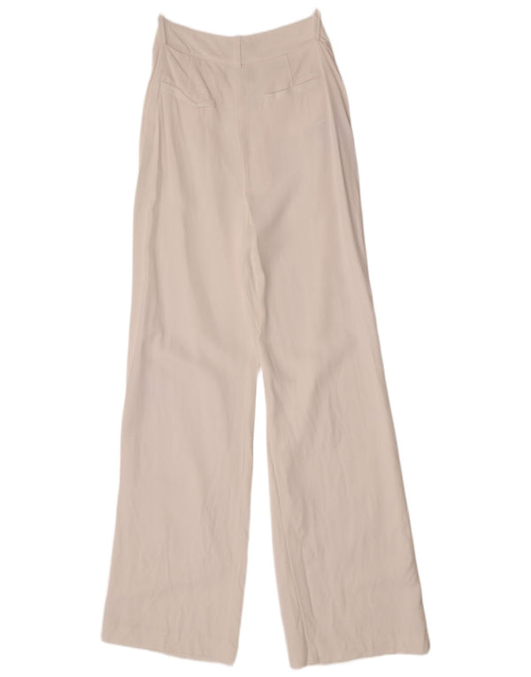 Reiss Pantalones casuales de pierna ancha para mujer UK 10 Small W28 L33 Blanco