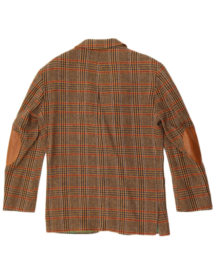 Wellington Chaqueta tipo blazer larga para hombre UK 40 Large Green Houndstooth