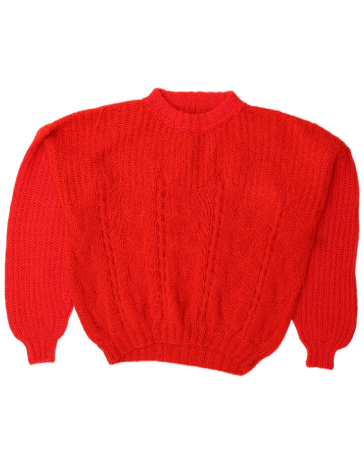Vintage hombres tortuga cuello jumper suéter grande rojo