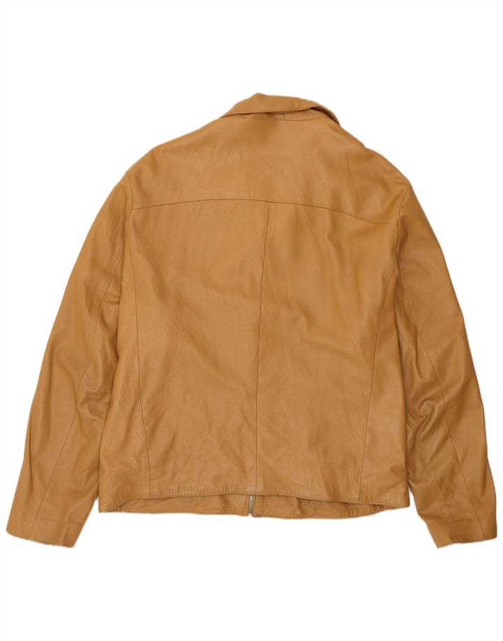 Vintage chaqueta de cuero para hombre Reino Unido 46 3XL cuero beige