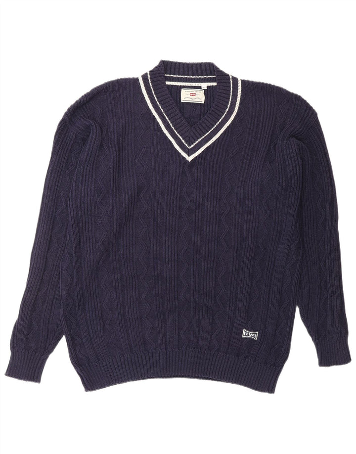 LEVI'S Jersey con Cuello en V para Hombre XL Azul Marino