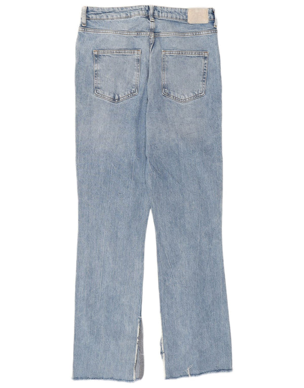 Zara Jeans Rectos Desgastados Mujer EU 40 Medium W30 L30 Azul