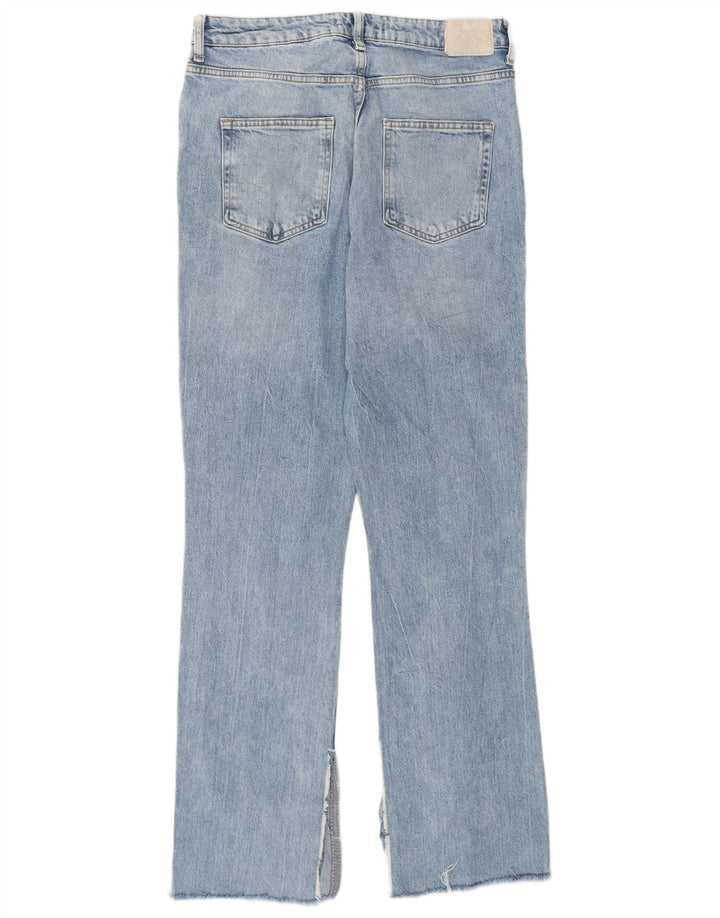 Zara Jeans Rectos Desgastados Mujer EU 40 Medium W30 L30 Azul