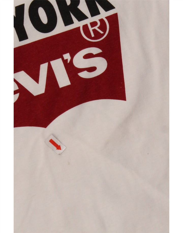 LEVI'S Camiseta gráfica New York para mujer Top UK 10 Small White