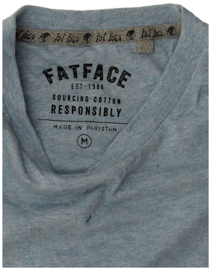 Camiseta para hombre Fat Face Top Azul Medio Algodón