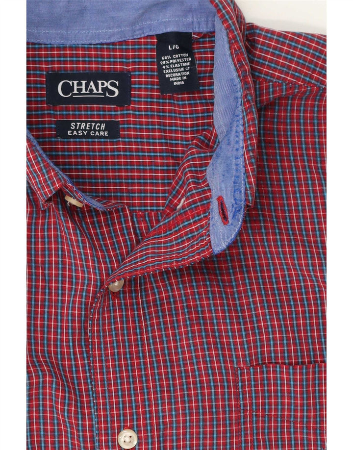 Chaps Camisa para hombre grande de algodón a cuadros rojo