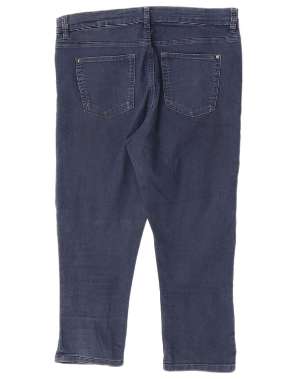 Marks & Spencer Jeans Capri Super Ajustados para Mujer UK 12 Medium W30 L22 Azul