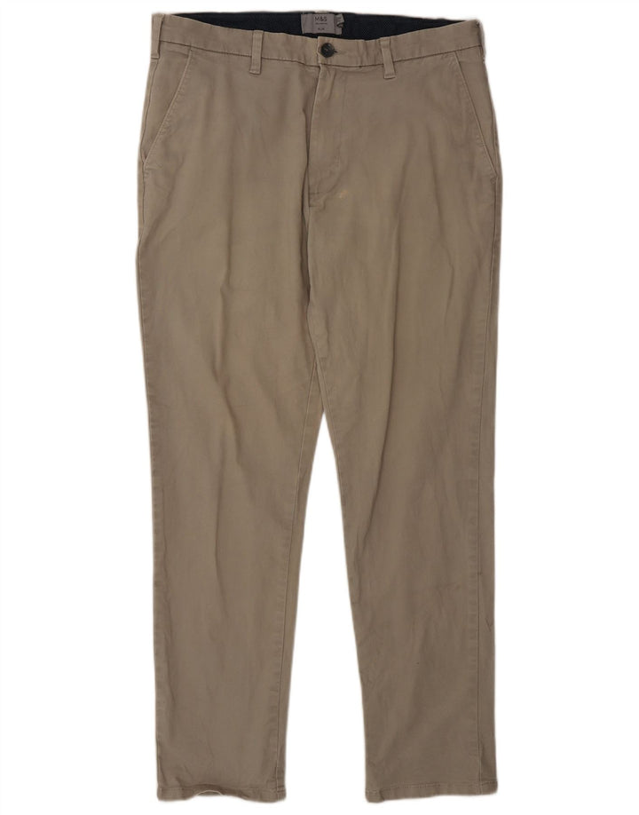 Marks & Spencer Pantalones chinos ajustados para hombre W32 L29 Algodón gris