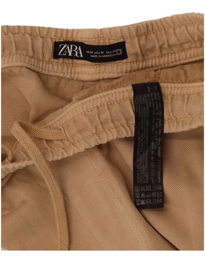 Zara Hombre Pantalón Cargo Recto Mediano W31 L30 Algodón Beige